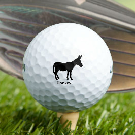 Donkey Silhouette - Zwart Dier Golfballen