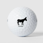 Donkey Silhouette - Zwart Dier Golfballen (Voorkant)