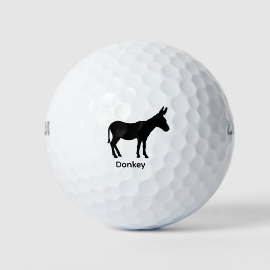 Donkey Silhouette - Zwart Dier Golfballen (Voorkant)