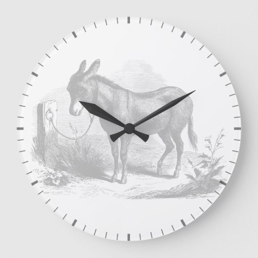 Donkey Sketch Wall Clock Grote Klok (Voorkant)