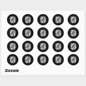 Donkey Snowboard voor dieren Ronde Sticker (Vel)