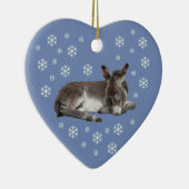 Donkey Snowflakes op Blue Keramisch Ornament (Rechts)