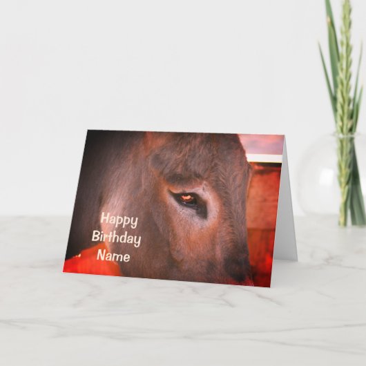 Donkey Thoughts Specialized Animal Birthday Kaart (Voorkant)