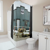 Donkey Town Oatman Arizona Douchegordijn (In situ)