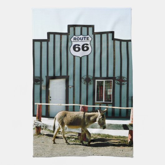 Donkey Town Oatman Arizona Theedoek (Verticaal)