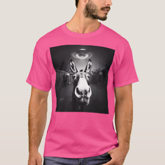 Donkey UFO Selfie Realistische Buitenaardse Ontmoe T-shirt