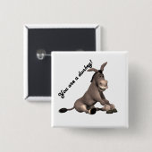 Donkey Vierkante Button 5,1 Cm (Voorkant /achterkant)
