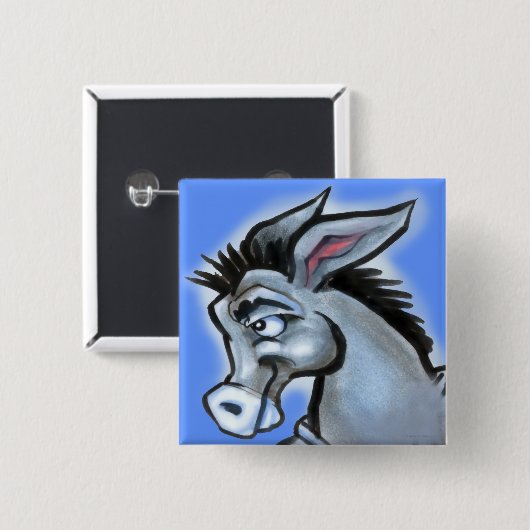 Donkey Vierkante Button 5,1 Cm (Voorkant /achterkant)