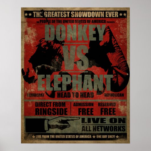 Donkey vs. Elephant Poster (Voorkant)