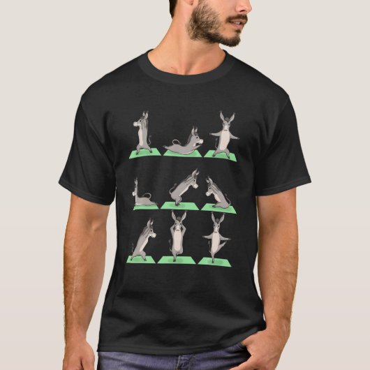 Donkey Yoga Pose Zen Cute Workout Exercy Yogi Fu T-shirt (Voorkant)
