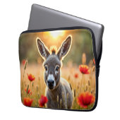 Donkey zomerharmonie landelijke landschapskunst laptop sleeve (Voorkant Links)