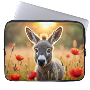 Donkey zomerharmonie landelijke landschapskunst laptop sleeve