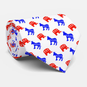 Donkeys en Elephants Bipartisan Stropdas