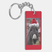 "Donkeys maken geweldige Santas!" Sleutelhanger (Voorkant Links)