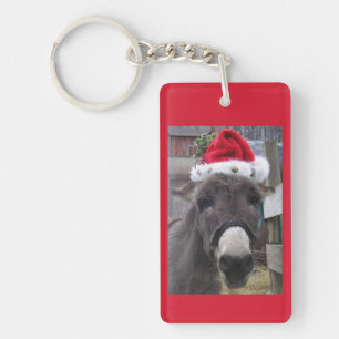"Donkeys maken geweldige Santas!" Sleutelhanger