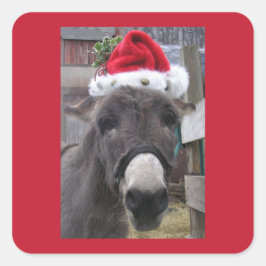 Donkeys maken geweldige Santas!" Vierkante Sticker