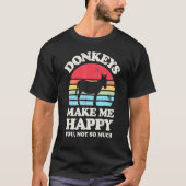 Donkeys maken me blij met Donkey Lover Farmer Boer T-shirt (Voorkant)