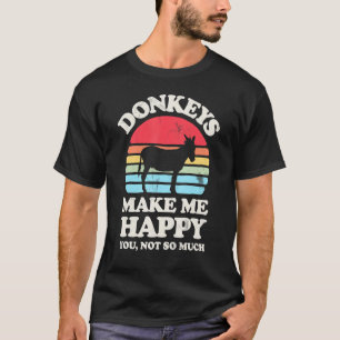Donkeys maken me blij met Donkey Lover Farmer Boer T-shirt