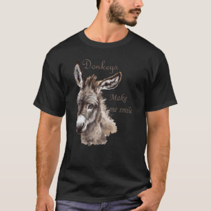 Donkeys maken me glimlachen en domme miniatuur Don T-shirt
