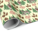 Donkeys Pine Forest Christmas Wrapping Paper Cadeaupapier<br><div class="desc">Donkey Pine Forest kerstinpakpapier. Papierkleur is geel. Verkrijgbaar in meerdere kleuren,  maten en twee afwerkingen. www.hotpocketgraphics.com</div>