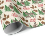 Donkeys Pine Forest Christmas Wrapping Paper Cadeaupapier<br><div class="desc">Donkey Pine Forest kerstinpakpapier. De kleur van het papier is beige of crème. Verkrijgbaar in meerdere kleuren,  maten en twee afwerkingen. www.hotpocketgraphics.com</div>