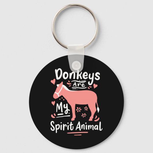 Donkeys zijn mijn levende dieren sleutelhanger (Voorkant)