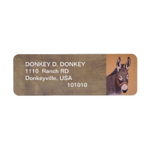 Donkeyville Adresetiketten Etiket