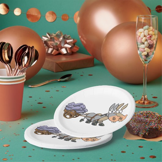 Donkies Pulling A Cart Papieren Bordje