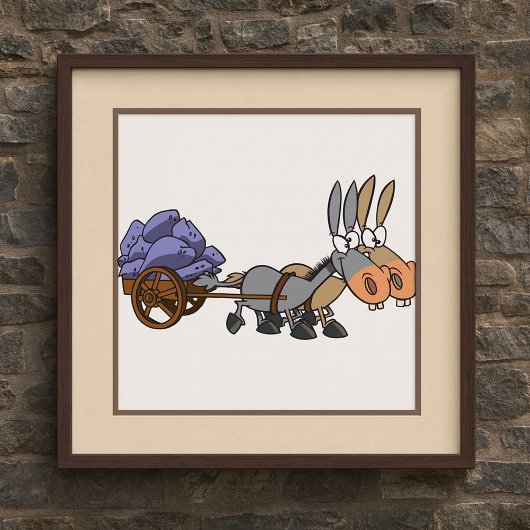 Donkies Pulling A Cart Poster