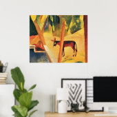 Donkoenen in de palmen door August Macke Poster (Thuiskantoor)