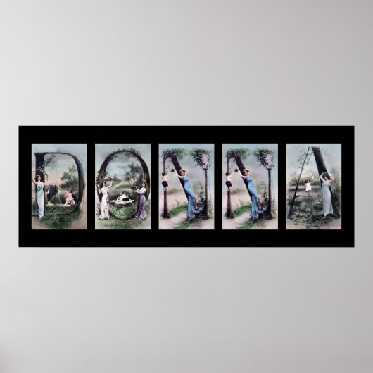 DONNA  Alfabet Letter Name Art Poster (Voorkant)