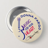 DONNA FARGO FAN BUTTON, pinback knop Ronde Button 7,6 Cm (Voorkant /achterkant)