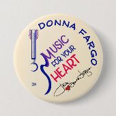 DONNA FARGO FAN BUTTON, pinback knop Ronde Button 7,6 Cm (Voorkant)