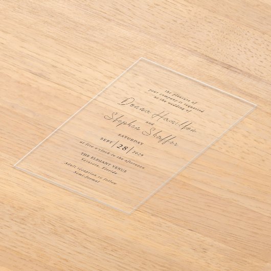 Donna Modern Wedding Acryl Uitnodigingen (Laagn)