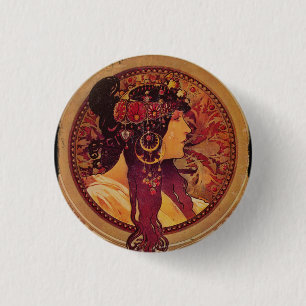 Donna Orechini met Red Hair Ronde Button 3,2 Cm