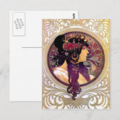 Donna Orechini van Alphonse Mucha Briefkaart (Voorkant / Achterkant)