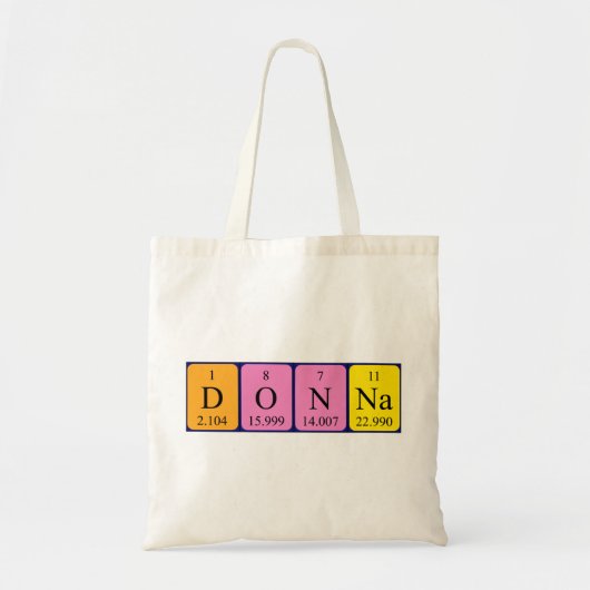 Donna periodieke lijstnaam canvas tas (Voorkant)
