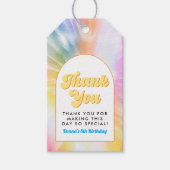 DONNA Retro Font Tie Dye Pool Party Verjaardag Cadeaulabel (Voorkant)