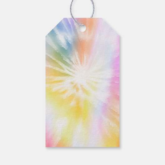 DONNA Retro Font Tie Dye Pool Party Verjaardag Cadeaulabel (Achterkant)