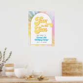 DONNA Retro Font Tie Dye Pool Party Verjaardag Poster (Keuken)