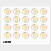 DONNA Retro Font Tie Dye Pool Party Verjaardag Ronde Sticker (Vel)