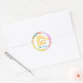 DONNA Retro Font Tie Dye Pool Party Verjaardag Ronde Sticker (Envelop)