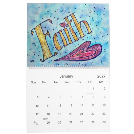 DonnaBellas Angels Word Art Calendar Kalender (Jan 2027)