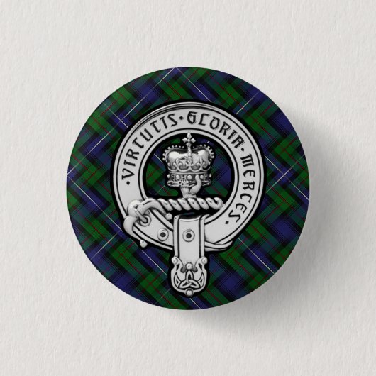 Donnachaidh (Robertson) Hunting tartan Crest Badge Ronde Button 3,2 Cm (Voorkant)