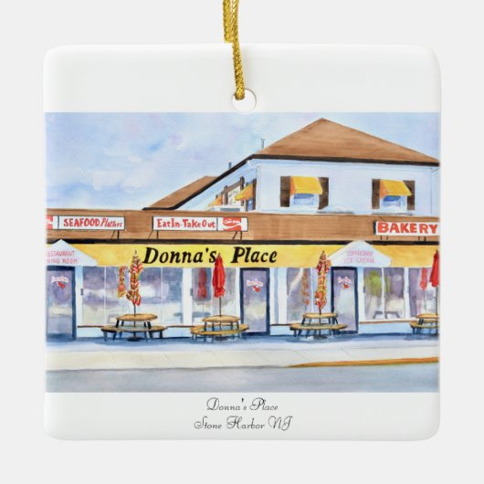 Donna's Place Keramische Kerst Ornament (Voorkant)