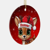 Donner Baby Deer, Fawn, Doe, Reindeer🦌 🎄 Keramisch Ornament (Rechts)