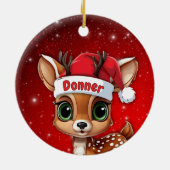 Donner Baby Deer, Fawn, Doe, Reindeer🦌 🎄 Keramisch Ornament (Achterkant)