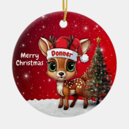 Donner Baby Deer, Fawn, Doe, Reindeer🦌 🎄 Keramisch Ornament
