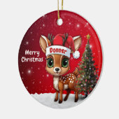 Donner Baby Deer, Fawn, Doe, Reindeer🦌 🎄 Keramisch Ornament (Links)