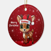 Donner Baby Deer, Fawn, Doe, Reindeer🦌 🎄 Keramisch Ornament (Links)